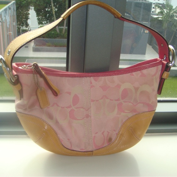 Vintage Pink and Tan Coach Bag - Picture 3 of 5